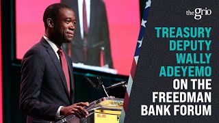 Treasury Deputy Wally Adeyemo on The Freedman Bank Forum
The U.S. Department of Treasury held its annual Freedman’s Bank Forum in Washington, D.C., to commemorate the failed Freedman’s Bank of the 1860-70s. The event brought together the public and private sectors to discuss fiscal policy to close the racial wealth gap.
In a sit-down interview with theGrio, Deputy Treasury Secretary Wally Adeyemo discussed the new commitments from the Biden-Harris administration. He told theGrio the forum is an opportunity to “remind ourselves of the importance of trying to keep the unmet promises to not only freed slaves but the people of color in this country.” TheGrio’s White House correspondent Gerren Keith Gaynor (@MrGerrenalist) reports.
Read more: https://thegrio.com/2023/10/29/biden-harris-treasury-pursues-unmet-promises-to-freed-black-americans/
Connect with theGrio
Subscribe: @theGrio Politics
Instagram: https://www.instagram.com/theGrio/
Facebook: https://www.Facebook.com/theGrio/
Twitter: https://Twitter.com/theGrio
Website: https://theGrio.com/ Treasury Deputy Wally Adeyemo on The Freedman Bank Forum