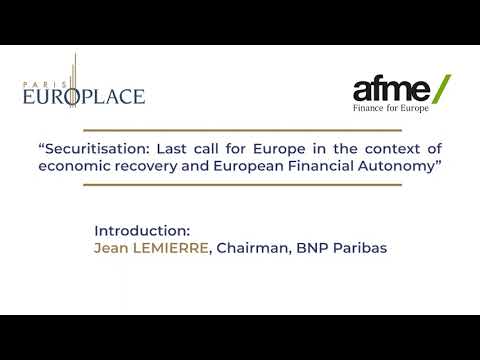 Conference Paris EUROPLACE x AFME - Introduction by Jean LEMIERRE