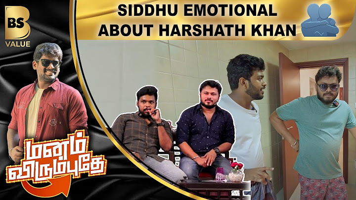 Vj Siddhu Emotional About Harshath Khan | ManamVirumbudhe | Settai Sheriff | BSValue
