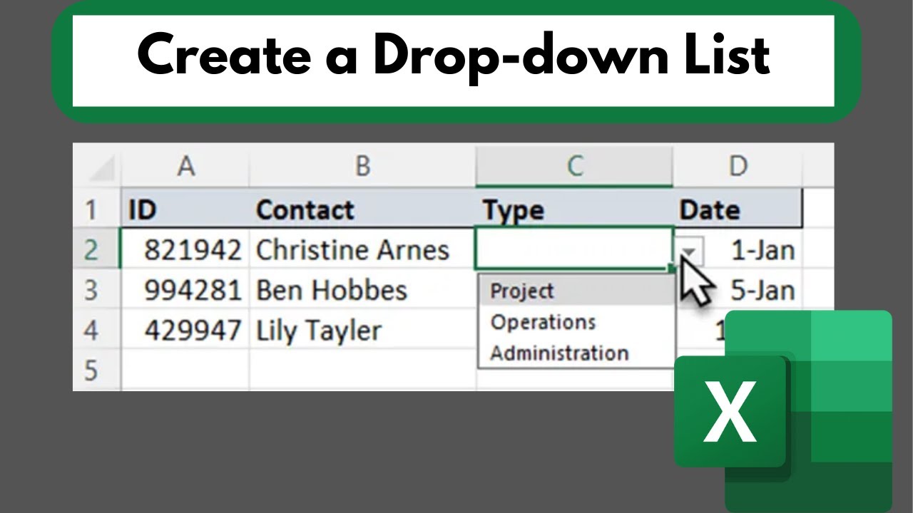 How to Create a Dropdown List in Excel | Step-by-Step Tutorial - YouTube