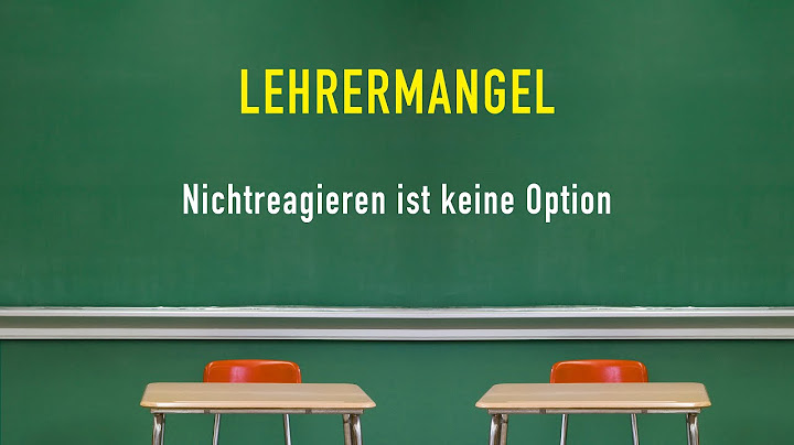 LEHRERMANGEL - Nicht reagieren ist keine Option