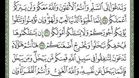 سورة محمد مكررة الآيات من 35 إلى آخر السورة /Surah Muhammad is repeated