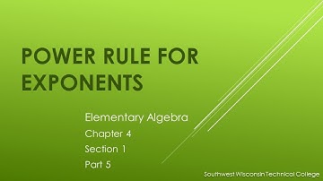 *Power Rule for Exponents – Elementary Algebra