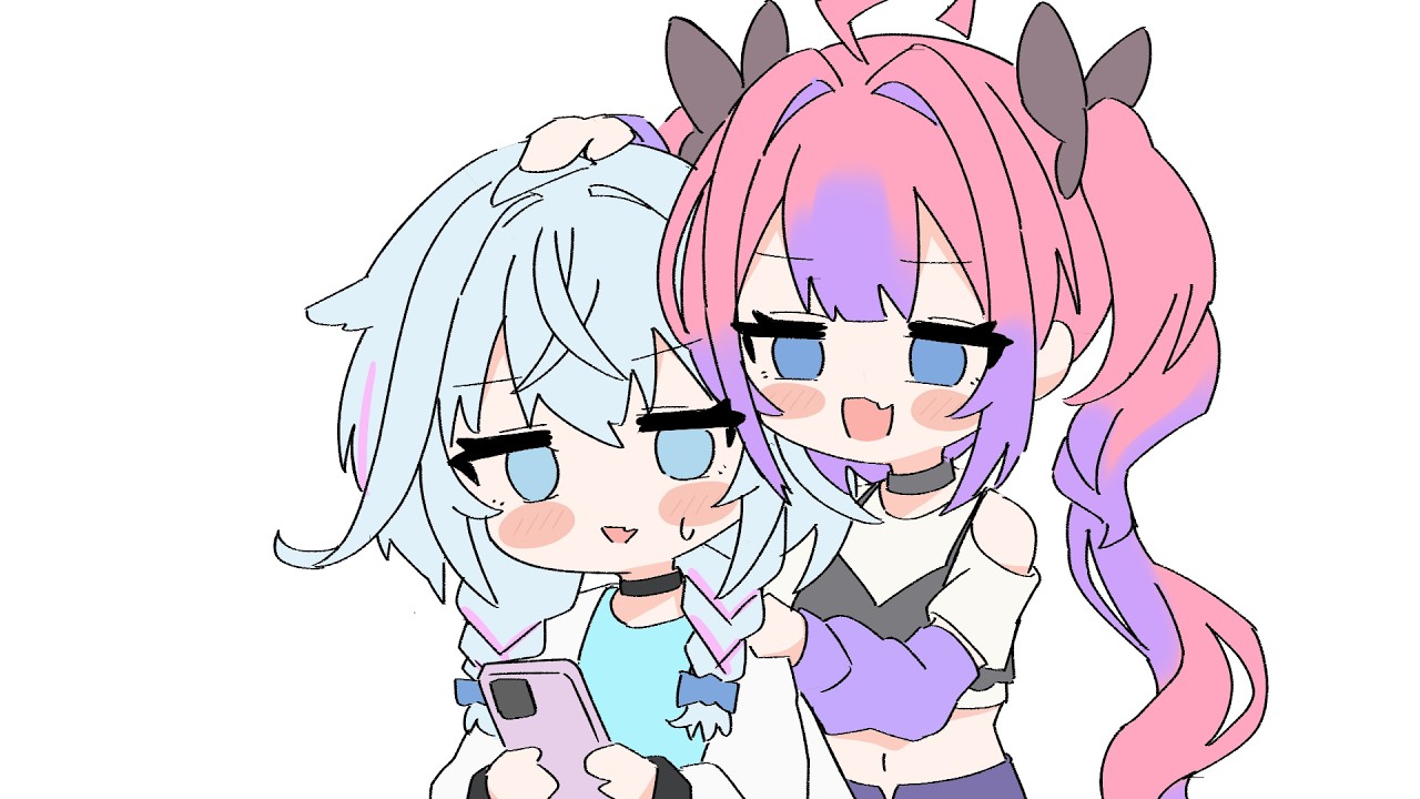 【手描き】お姉ちゃんになりたいヴィヴィと、絶対に姉とは認めない水宮枢【ホロライブ切り抜き】