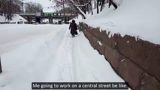 Roads in Ukraine during winter