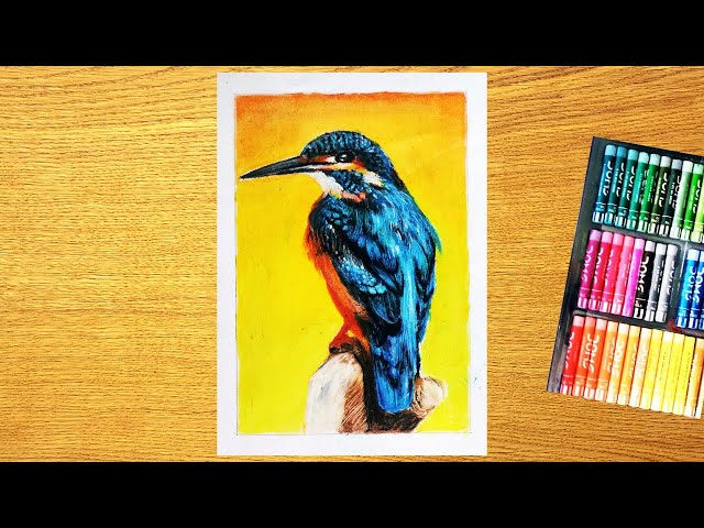 Oil Pastel Drawing/Beautiful Silhouette of Bird/Step by step /Kobz ART 