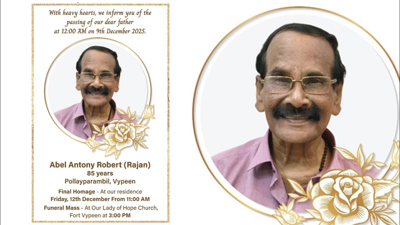 Funeral service/Abel Antony Robert (Rajan) - YouTube