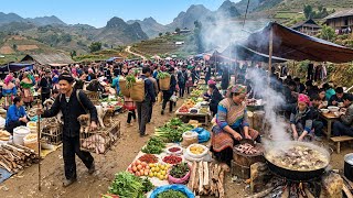 Hidden Hmong Market Culture in Lao Cai | Pig, Goat, Dog Trade & Highland Food Life 