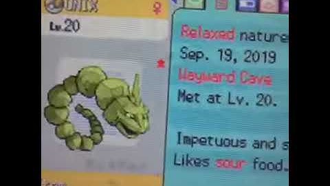 shiny Onix in wayward cave after lots of encounters since the last zubat