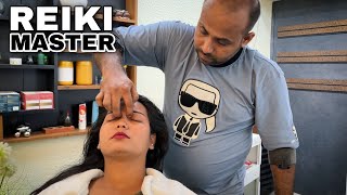 ASMR Head Massage, Back massage, palm massage by REIKI-MASTER to Female subscriber