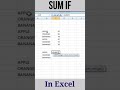 Sum IF FORMULA IN EXCEL।।Sum IF Function In Excel।।How to use Sum IF Formula In Excel।। #sumif