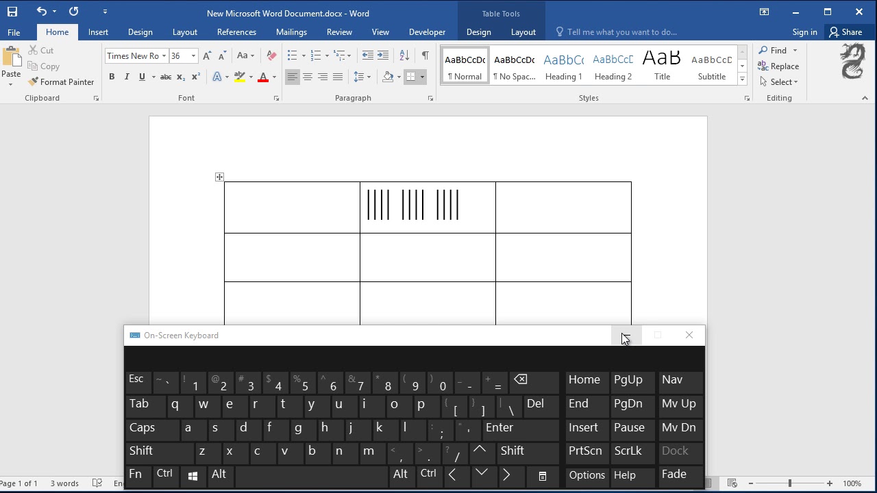 Tally Chart Microsoft Word