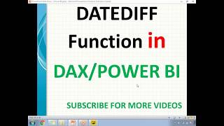 datediff in dax  | datediff function in power bi