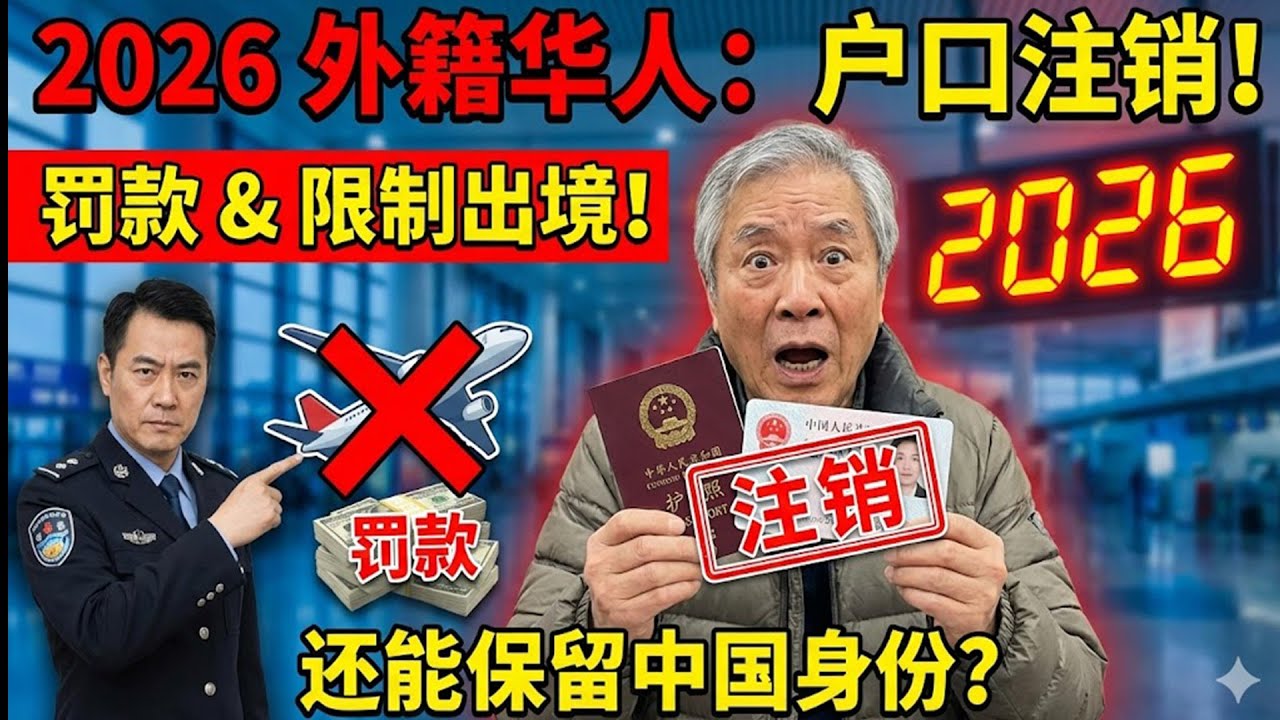 2026 外籍華人回國「被註銷户口」的 4 類人！還想保留中國身份證？被查出來不僅罰款，還限制出境！#外籍華人 #2026 #戶口 #身份證 #中國 #政策 #新聞