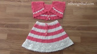 Crochet ruffle skirt tutorial (Eng sub)  Hướng dẫn móc chân váy len