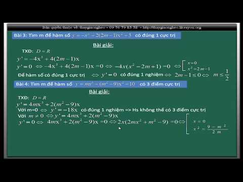 Video Tìm m để hàm số có cực trị - p3 - youtube
