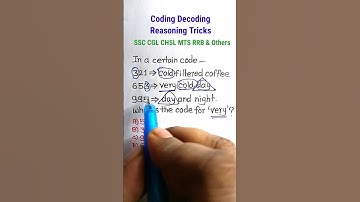 Coding Decoding | Coding Decoding Reasoning Tricks| Reasoning for SSC GD CHSL MTS WBPSC | #shorts