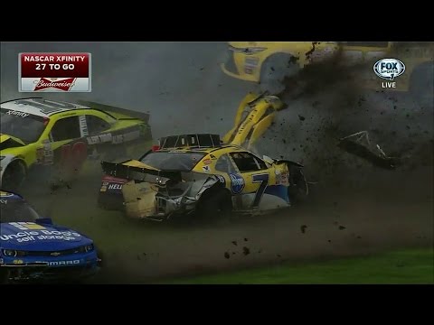 2015 NASCAR Xfinity Series at Daytona | Big One Regan Smith flips