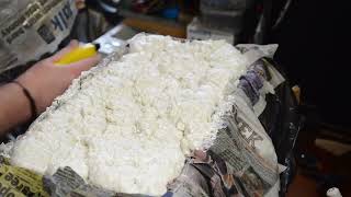 NOT A TUTORIAL! Expanding Foam to Create Polystyrene Style Packaging eBay Shipping a Sewing Machine