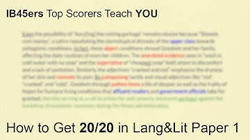 How to Get a 7 in IB English Paper 1