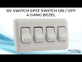 RV Switch SPST Switch On / Off 4 Gang Bezel