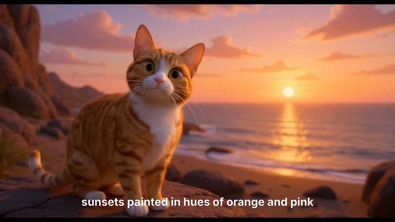 Cat cartoon story telling 