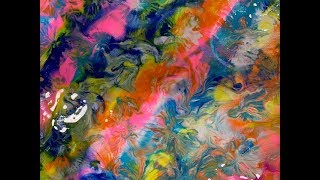 (43)  Acrylic diagonal swipe with balloon kisses using a pastel palette.