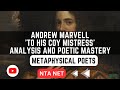 Andrew marvell  to his coy mistress   analysis and poetic mastery