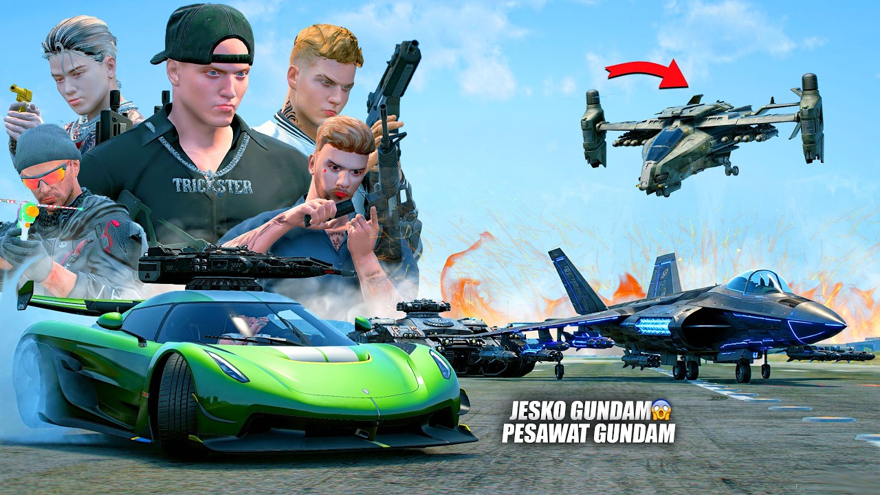 KOMBO MEMATIKAN PESAWAT GUNDAM DAN JESKO KEI OCONNER MENYERANG MARKAS MUSUH - GTA 5 ROLEPLAY