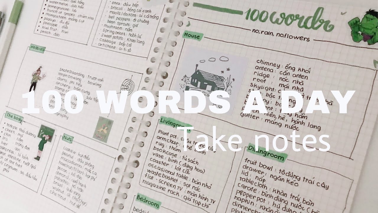 Take notes - Học nhồi 100 kể từ giờ Anh một ngày và cơ hội biên chép ...