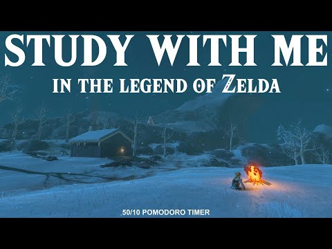 Study With Me In The Legend Of Zelda | Hebra Mountains | Pomodoro 50/10 ⏱