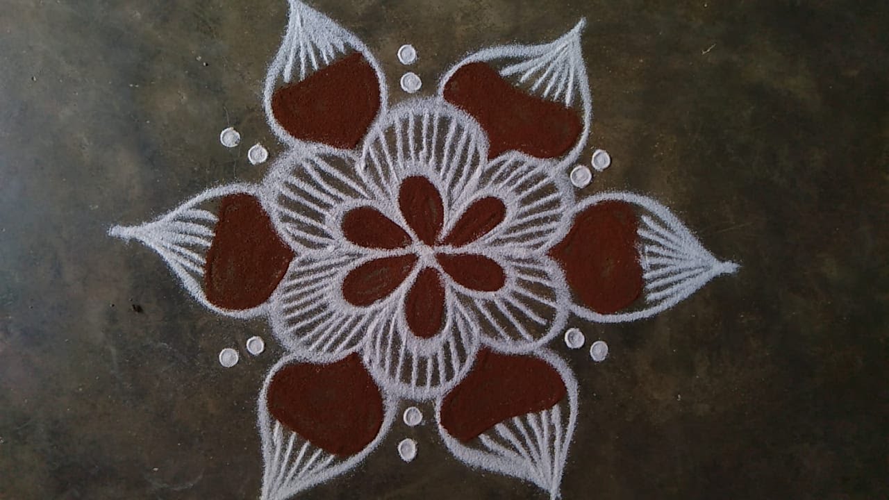 Beautiful design rangoli kolam//easy rangoli kolangal//kaalai ...