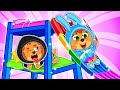 Lion family  how to make diy bunk bed with slide for kids  kids stories  cartoon for kids