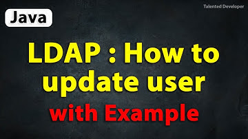 LDAP Java : How to update user details  In Java