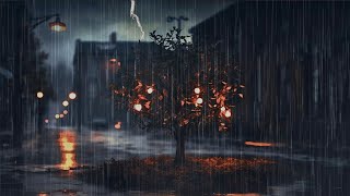 Heavy Rain & Thunder Sounds at Night for Sleep & Stress Relief, Relax