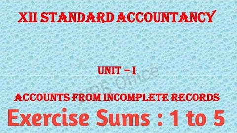 Account From Incomplete Records