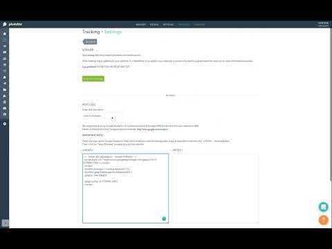 PhotoBiz 9  - How to add Google analytics to the website