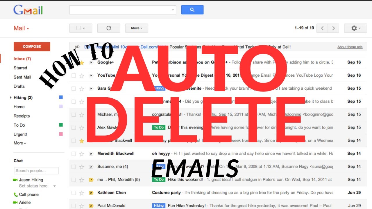 How to auto-delete gmail email ?| #gmailhacks | #gmail #productivity ...