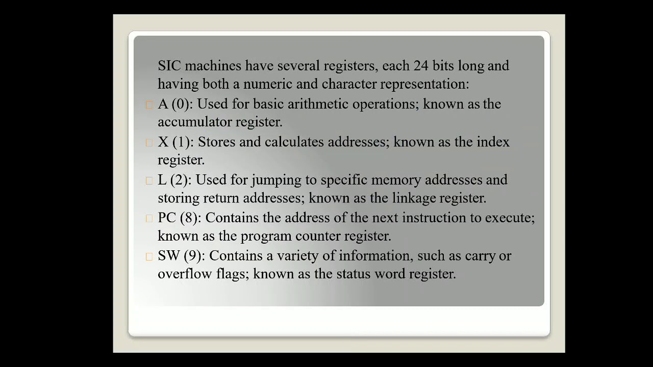 SIC Machine Architecture | System Software - YouTube