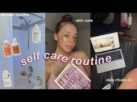 A SELF CARE VLOG | my shower + hygiene routine, hair + beauty routine, yoga, & reading