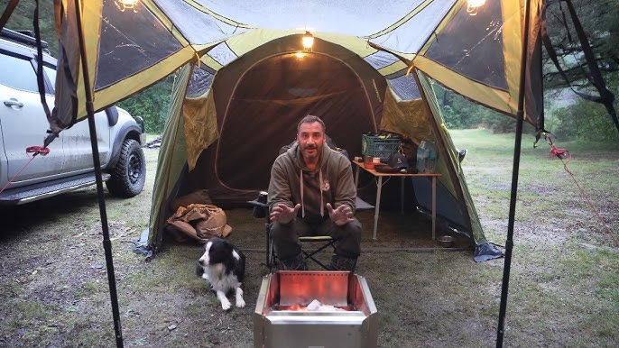 CAMPING in the RAIN - TENT in a TENT - Dog 