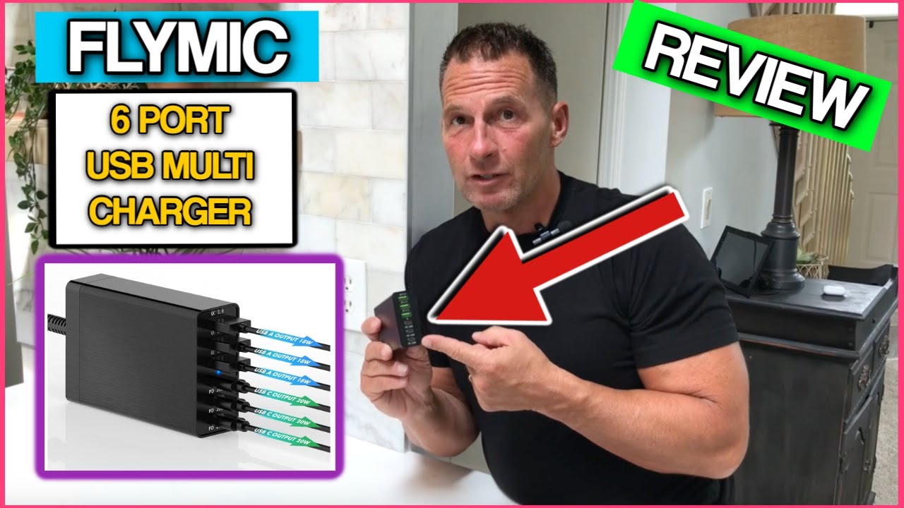 USB C Wall Charger, Flymic 96W 6 Port USB Wall Charger Station Fast Portable USB C Charger Adapter 3