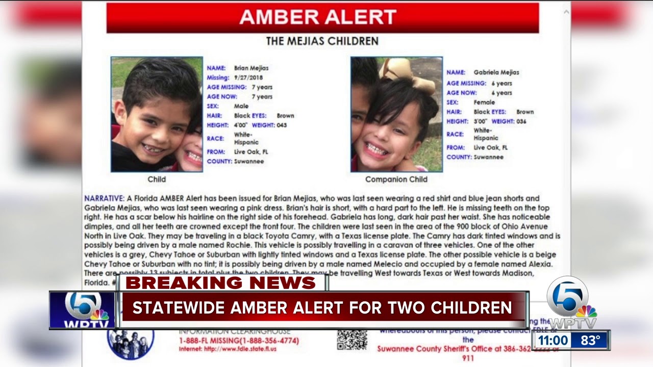 Amber Alert issued for two Florida children - YouTube