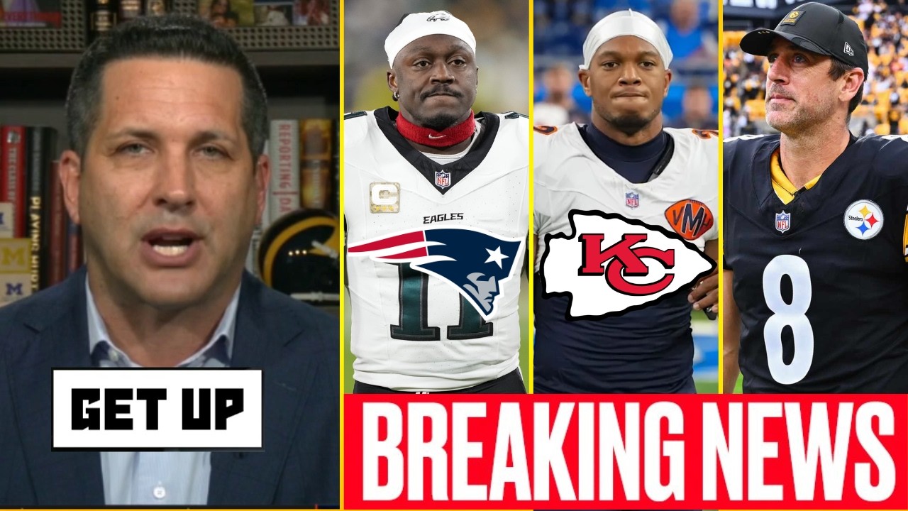 GET UP | Schefter latest on BLOCKBUSTER trade: Brown to Patriots? Moore to Chiefs? Rodgers’ future?