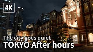 Night Walk from Tokyo Station to the Imperial Palace🇯🇵 | Through the Silent Streets of Marunouchi