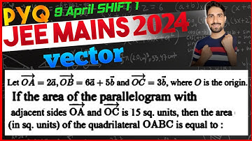 Let OA =2a, OB=6a+5b and OC =3b, where O is the origin. If the area of the parallelogram with