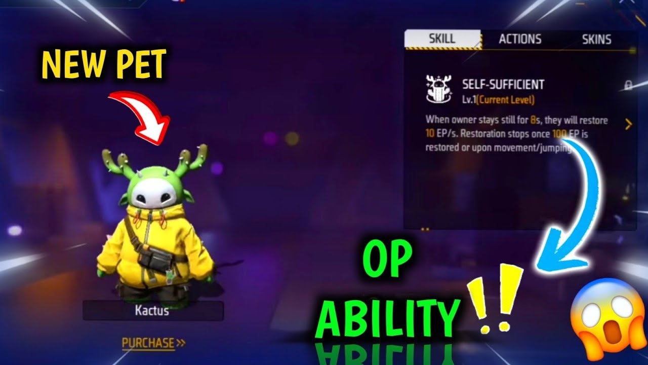 FREE FIRE NEW PET ABILITY 😍| KACTUS PET ABILITY | KACTUS PET SKILL KYA HAI | KACTUS PET SKILL TEST |
