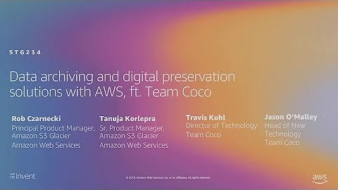 AWS re:Invent 2019: Data archiving & digital preservation solutions with AWS, ft. Team Coco (STG234)