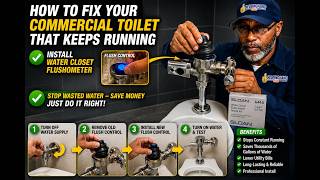 How To Stop a Running Commercial Toilet FAST!  Step-by-Step Sloan Flush Valve Repair #plumbing #diy