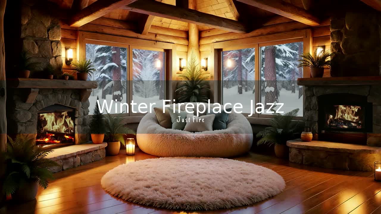 Cozy Winter Fireplace Ambience — Warm Piano Jazz Music for Study, Work ...